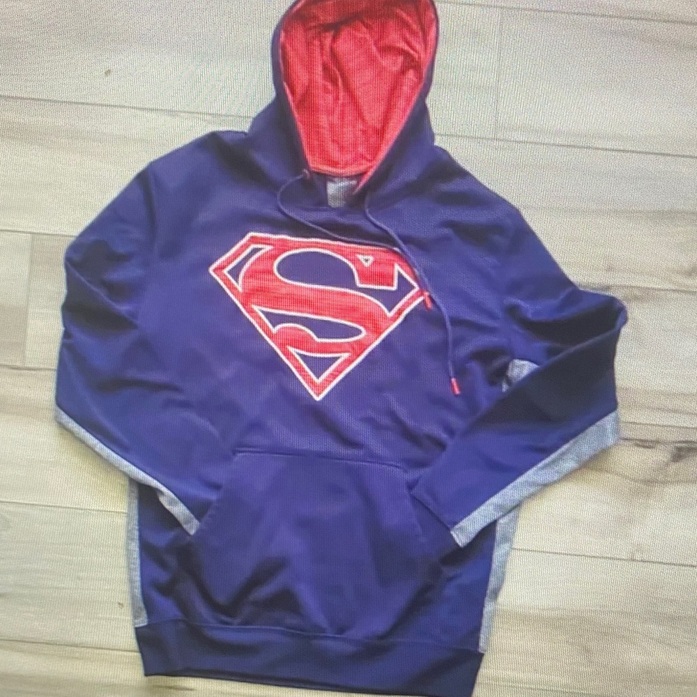 Superman Logo Navy and Red Hoodie